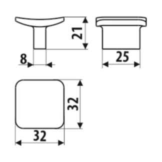 Gałka meblowa GG43 - aluminium