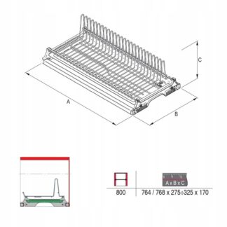 ociekarka jednopoziomowa 800 chrom