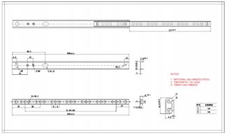 Prowadnica kulkowa DB/17, H-17mm, L-182mm, kpl