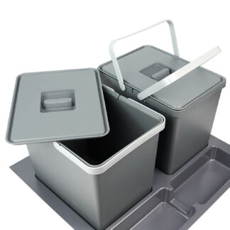 Kosz na śmieci W600 (tacka+kosz2x15L z uchwytami)