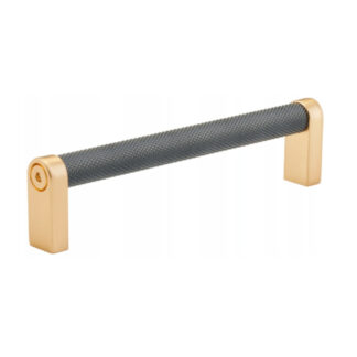 Uchwyt meblowy KAPI, 160mm, szary + złoto szczotkowane