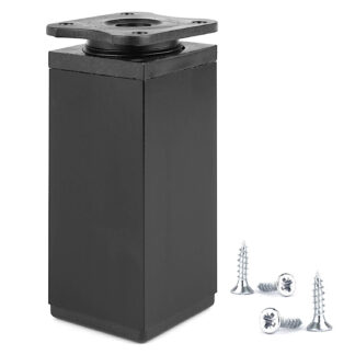 Noga, nóżka meblowa kwadratowa 40X40mm, H-100 10cm, regulowana, czarny mat