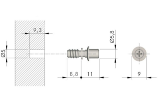 FLIPPER bolec wkręcany z kołnierzem EURO fi5.8 x 19.8