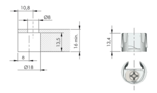 PK2 Tworzywo+mimośród SL 16 mm
