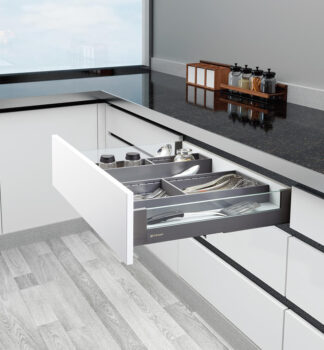 Unihopper - szuflada GLASS, L-350 H80mm -antracyt