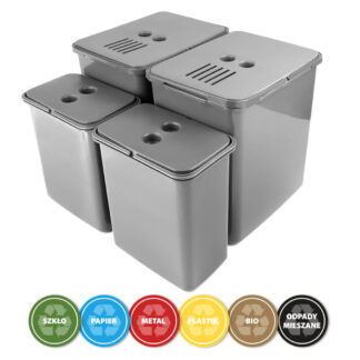 Sortownik, kosz na śmieci z filtrem węglowym do szafki 600mm, 56L