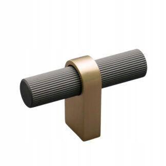 Uchwyt, gałka meblowa METIS T-BAR, szary + złoto szczotkowane