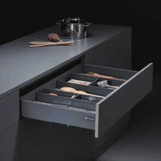 Unihopper - Szuflada cienkościenna PUSH TO OPEN, L-400 H80mm - Antracyt