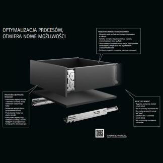 Szuflada HETTICH AVANTECH L400 H101 antracyt, prowadnice ACTRO