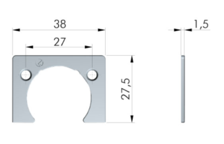 Adapter do zawiasu Kimana, nikiel