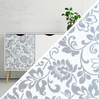 Okleina meblowa samoprzylepna 90x100cm Szare kwiaty