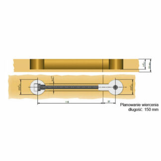 Złącze do blatu Quick, otwory Ø35 mm, 150 mm