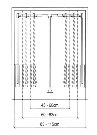 Pantograf 450-600mm - SOFT CLOSE - srebrny