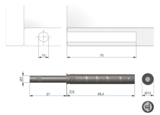 K-push Tech 37mm nakładany z magnesem -biały