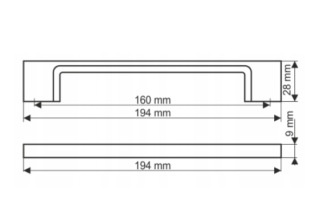 Uchwyt meblowy UN73, 160mm, chrom