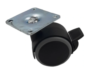 Kółko obrotowe fi50 czarne z hamulcem