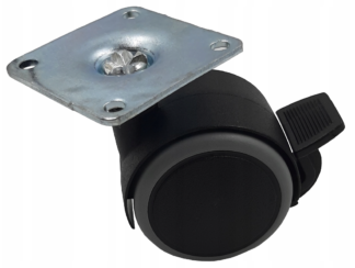 Kółko obrotowe fi40 czarne z hamulcem