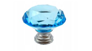 Gałka meblowa KN009, kryształowa, 30mm, niebieska morska (chrom)