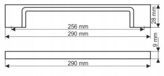 Uchwyt meblowy UN73, 256mm, biały połysk