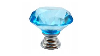 Gałka meblowa KN007, kryształowa, 30mm, niebieska morska (chrom)