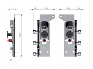 LIBRA H4 zawieszka/hanger w/3 dowels fi10 - left/lewa