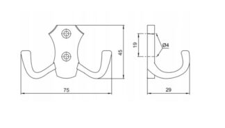 Wieszak meblowy pajączek W004 AMIX - czarny mat