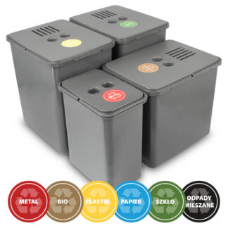 Sortownik, kosz na śmieci z filtrem węglowym do szafki 600mm, 64L