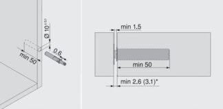 TIP-ON do drzwi, wersja krótka z magnesem, brunatnoczarny