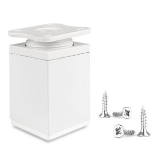 Noga, nóżka meblowa kwadratowa 40X40mm, H-60 6cm, regulowana, biały mat