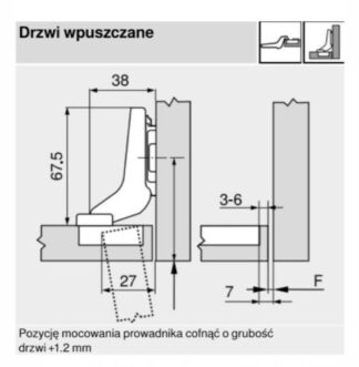 ZAWIAS CLIP WPUSZCZANY 100ST, FI35 NA WKRĘTY