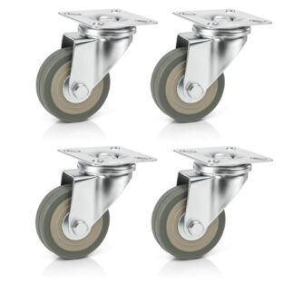 4X Kółko meblowe skrętne łożyskowane FI 50mm z płytką