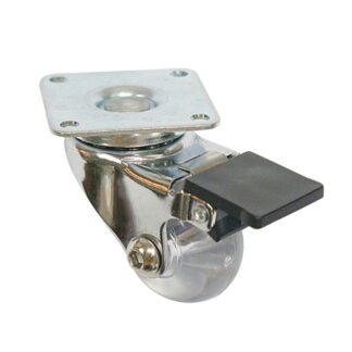 Kółko meblowe obrotowe AMIX fi35 przeźroczyste z hamulcem