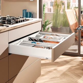 Szuflada MerivoBox, wys. M (108mm), 450mm, obc. 40kg, biała