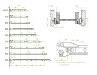 FGV – Prowadnica rolkowa L-270mm, biała, kpl