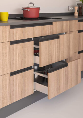 Uchwyt wpuszczany SYMA32 Integrado PARTIAL, prawy, L-2950mm, czarny mat