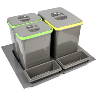 Sortownik, kosz na śmieci Multino, 29L+2 brytfanki, do szafki 600