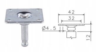 Kółko obrotowe fi50 czarne bez hamulca