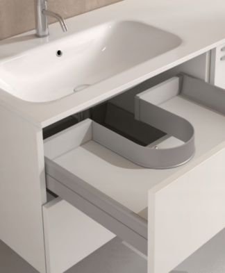 Osłona syfonu FLEX, do szuflady pod umywalkę , biała