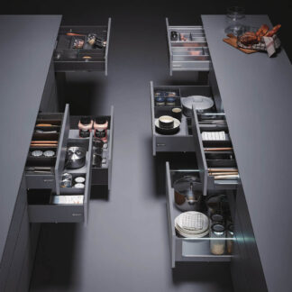 Unihopper - szuflada GLASS, L-450 H120mm -antracyt