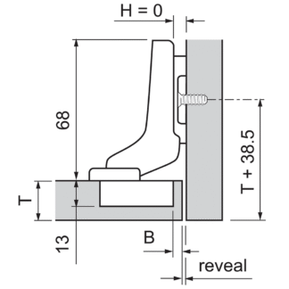 Zawias CLIP TOP BLUMOTION 110°, do drzwi wpuszczanych,  71B3750