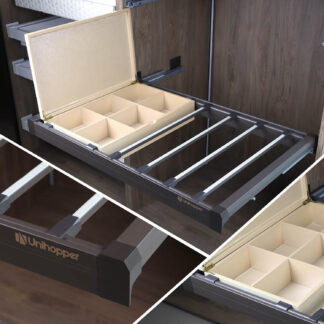 Szuflada wysuwana na spodnie ELIS W800 + skrzynka - Mocca